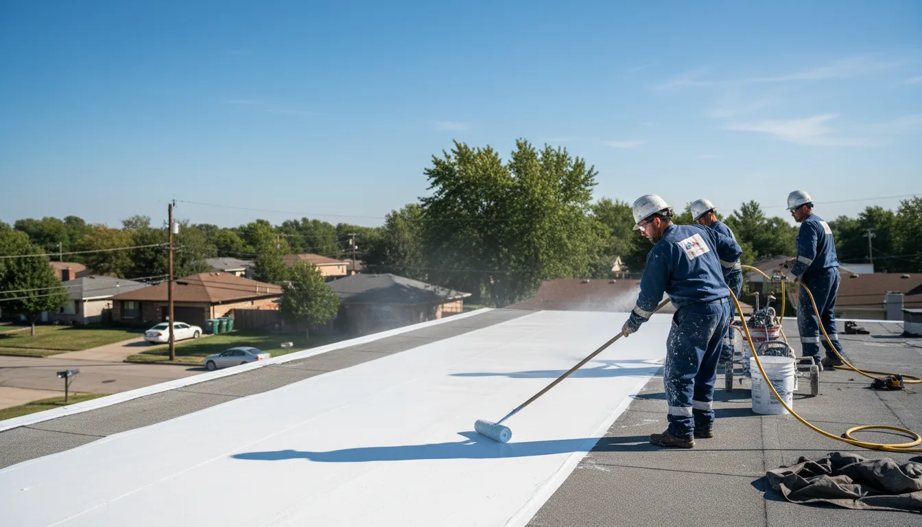 Commercial roof coating in Gilman, IL near me